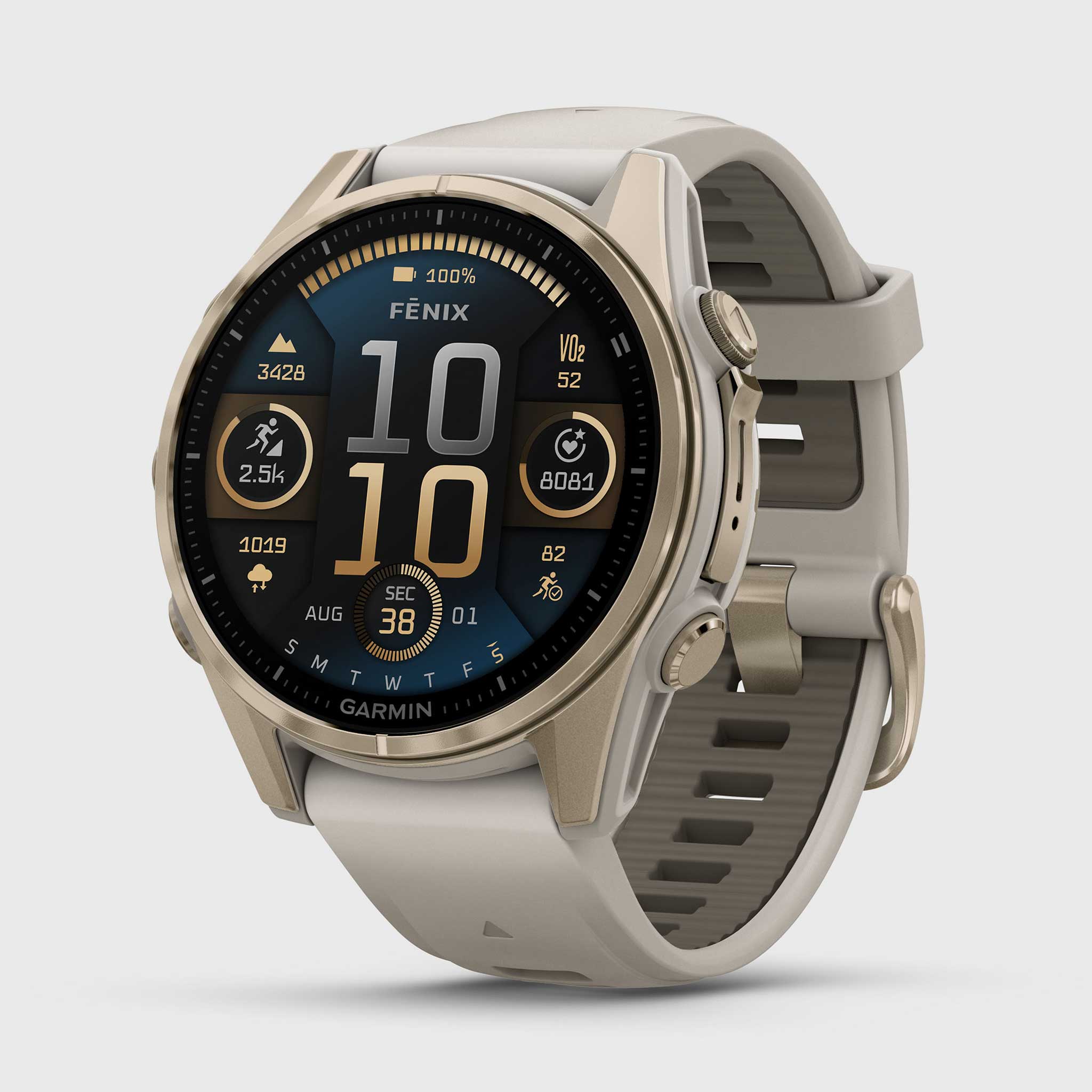 A photograph of Garmin fenix 8 43mm AMOLED Sapphire