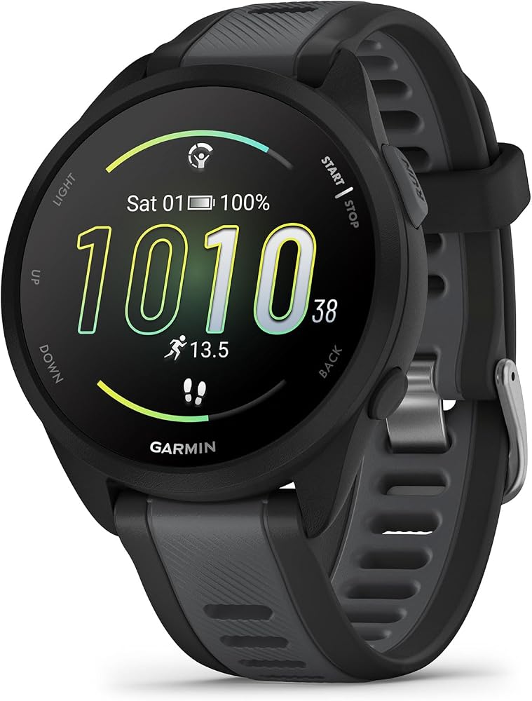 A photograph of Garmin Forerunner 165 43mm